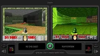 Doom (PC vs Playstation) Side by Side Comparison (PC vs PS1) Ms-Dos vs PSX