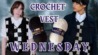 CROCHETING the checkered VEST from the show WEDNESDAY