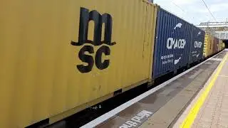Class 66957 Diesel Locomotive Freightliner Freight Train Seen passing through Ealing Broadway