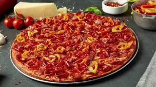 PEPPEROMG. It's Donatos Spicy Pepperoni Pizza.