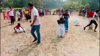 Sack race game.