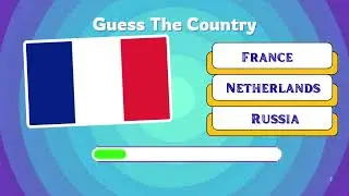 Bulk 6 Purple Blue Fun Illustrative Guess The Country Flag Animated Interactive Game Presentation