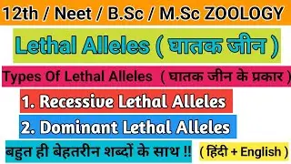 Lethal Alleles ( घातक जीन ) | Types of Lethal Alleles | lethal gene in hindi #lethal_gene #zoology