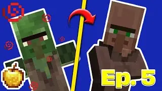 Skyblock Survival: Capturing & Curing 2 Zombie Villagers | Minecraft Skyblock Episode 5