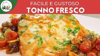Tonno fresco alla Veneziana in padella con olive pomodorini e cipolle | FoodVlogger