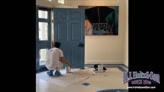 High-gloss front door painting timelapse
