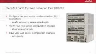 How to Enable the Web Server on the Avaya ERS8800