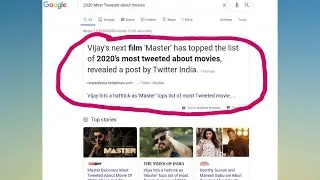 Master tops twitter 2020 -  Most Tweeted about movies 2020