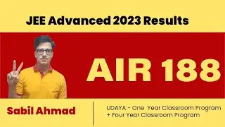 SABIL AHMAD AIR 188 in JEE Advanced 2023