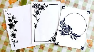 3 Black Project Designs || Front Page Designs || Border Designs for Project, Assignments, Note Book