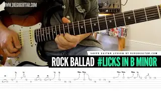 Melodic Rock Ballad Guitar Licks Improvisation | TAB | Lesson | Tutorial