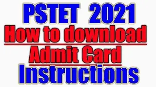 Pstet admit card 2021,Pstet latest news today,pstet New notification 2021,pstet exam 2021,#pstet