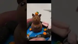 Spa Capybara 🧖&zwj;♀️ | Air Dry Clay DIY 💙 #shorts #diy #art #craft #viral #youtubeshorts  #clay
