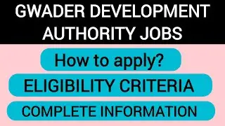 GWADER DEVELOPMENT AUTHORITY JOBS 2022 | latest GDA jobs 2022 | Test knowledge.