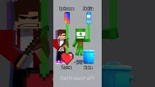 Iphone or Nokia??? #matthewcraft #minecraft #jj #mikey #shorts