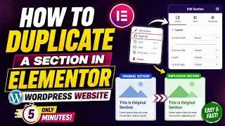 How to duplicate a section in elementor wordpress website?