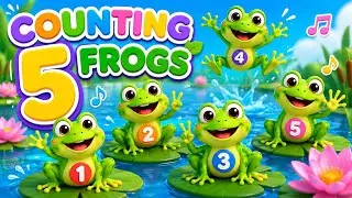 Five Little Speckled Frogs 🐸 | Fun Counting Song for Kids | Nursery Rhymes & Toddlers Songs