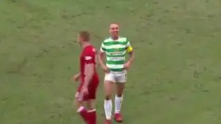 SCOTT BROWN vs ABERDEEN / AMAZING REACTION FOR HARD FOUL /