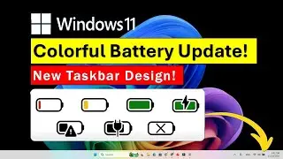 Новый цветной значок батареи на панели задач Windows 11 | Наконец-то показывает процент!