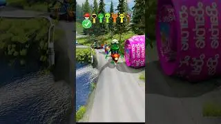 Cartoon Squad vs Barbie Roller 😱💥 | Crazy Escape | BeamNG.drive Shorts