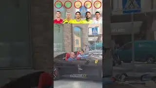 Ronaldo vs Messi vs Neymar vs Haaland vs Zlatan : Epic Driving Challenge 🚘 #shorts #football
