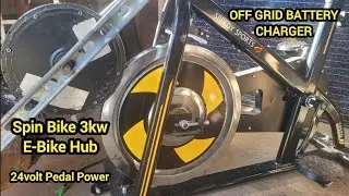 OFF GRID BATTERY CHARGER - Spin Bike with 3kw E-bike Motor 72v ( as a 24 volt generator )