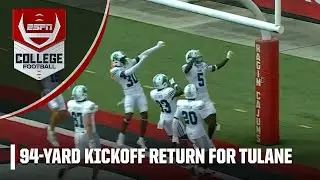 Rayshawn Pleasant HOUSES a 94-yard kickoff return for a Tulane TD 🏡 | ESPN College Football