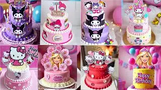 Kue Ulang Tahun Anak Perempuan.! #kuromi #mymelody #barbie #hellokitty | lagu selamat ulang tahun