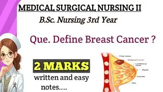 Breast Cancer ! Definition of Breast Cancer ! B.Sc. & GNM ! MSN - ll #nursingeducation #nursing 