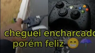 Jornada de um gamer na chuva ☂️ unboxing controles de 360+ gameplay 