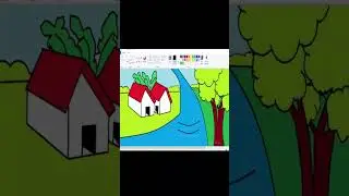 Scenery in MS Paint#step by step#MS Paint tutorial#youtubeshorts#Nafiah Asif