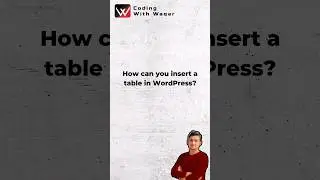 How to insert table in WordPress? #shorts #youtubeshorts #wordpress #viral