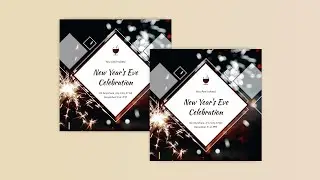 Design a Red Fireworks 2021 New Year Eve Celebration Invitation Card for Free using VP InfoART