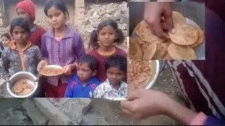 बच्ची लोग बनाई बुदकी पुरी सब्जी 