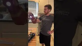 Roommate tries on my Iron Man arm #ironman #3dprinting #diy