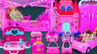 20 Minutes Satisfying with Unboxing Cute Barbie Princess Bedroom Makeup Playset ASMR | My Pink Toys