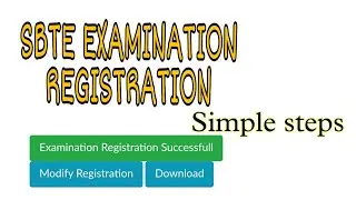 SBTE EXAMINATION REGISTRATION | SAMPLE VIDEO | DIPLOMA EXAMINATION |
