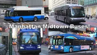 Midtown Manhattan Bus Action (MTA and Academy Express)