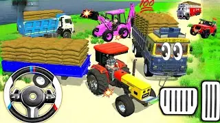 😍Drive JCB And Unloading Stone From Dumper Truck In Game🏗💥#dumper #tractor #jcb #truck #gameplay