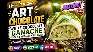 How to make Art Chocolate White chocolate Ganache with Pistachio Pieces, Chocolate Ganache Recipe