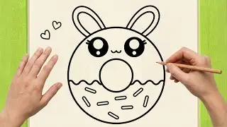 Cute Donut Drawing Step by Step | Easy Drawing for Kids & Beginners 🍩🎨