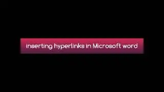 how to insert hyperlinks while using MS Word with NVDA screen reader