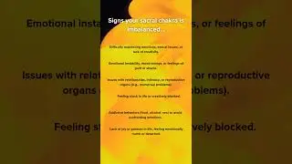 Your Sacral Chakra is blocked! 🔶️#sacralchakra #imbalance #healing