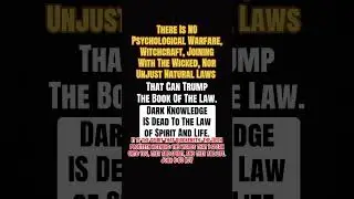 Dark Knowledge Is Dead To The Law Of Spirit And Life! #KingdomOfGod