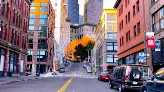 DOWNTOWN SEATTLE SUNSET 4K RELAXING DRIVE