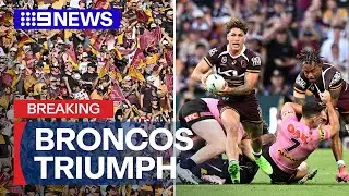 Broncos stun Panthers in NRL preliminary final comeback | 9 News Australia