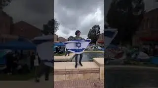 Jewish student debates UCLA Professor at pro-Palestinian protest.