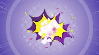 1 one number comic animation loop 4k