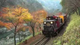 秋の嵯峨野トロッコ列車（京都・嵯峨野観光鉄道トロッコ列車）