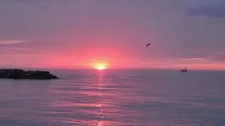Lake Ontario SUNRISE view from Balmy Beach, Toronto, Canada.
